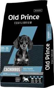 Alimento Old Prince Equilibrium para cachorros de razas pequeñas, fórmula de pollo y arroz con soporte digestivo, energía y crecimiento saludable