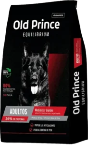 Alimento Old Prince Equilibrium para perros adultos medianos y grandes, fórmula de pollo y arroz con soporte articular y digestión saludable