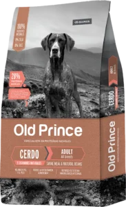 Alimento Old Prince Proteínas Noveles para perros adultos de todas las razas, fórmula de cerdo y legumbres naturales con proteína novel, digestión saludable y nutrición balanceada