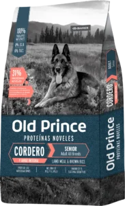 Alimento Old Prince Proteínas Noveles para perros adultos senior de todas las razas, fórmula de cordero y arroz integral con soporte articular, digestión suave y proteína novel para perros mayores