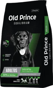 Alimento Old Prince Equilibrium para perros adultos con sobrepeso, fórmula de pollo y arroz con control de peso, fibra y L-carnitina